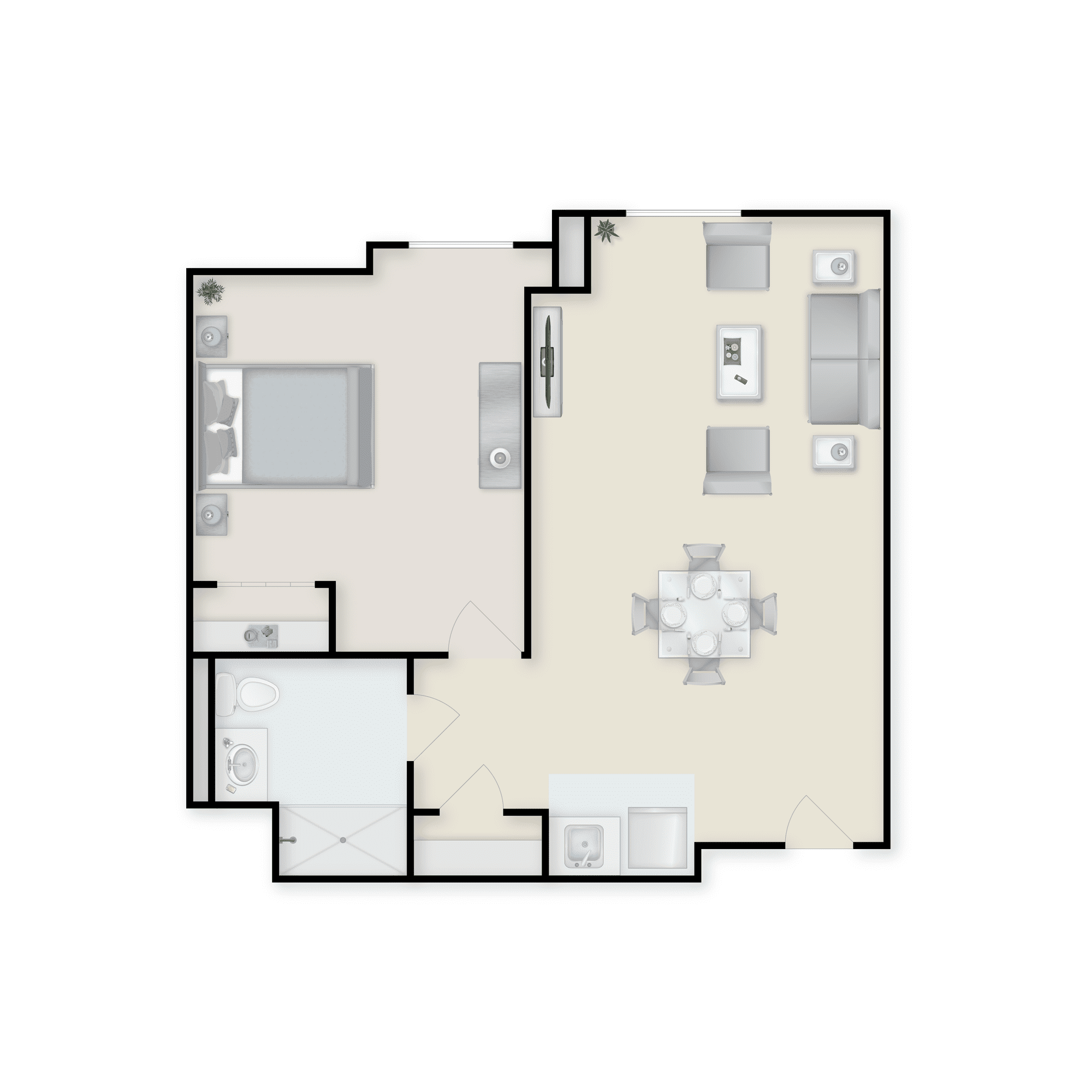 Charter Senior Living of Towson 1 bedroom apartment floor plan